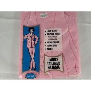 VINTAGE NEW MISS HOLLY LADIES TAILORED PAJAMAS SIZE 48 PINK